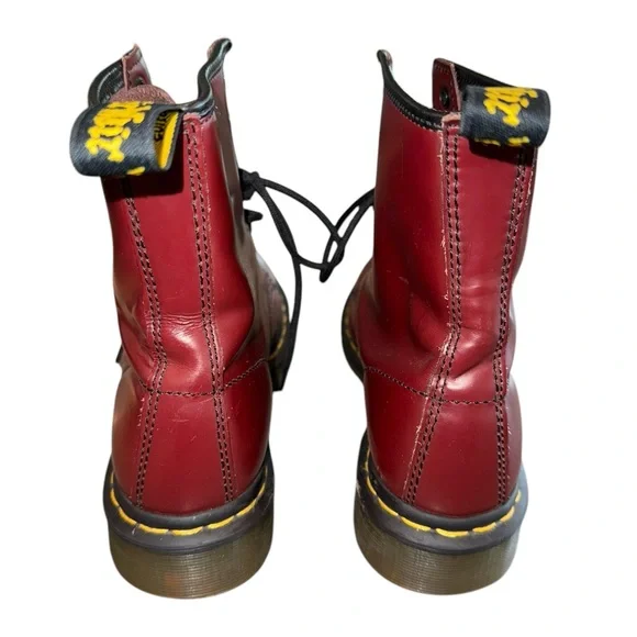 Dr. Martens Air Wair 1460 Smooth Leather Lace Up Boots Cherry Red Grunge Sz 7 - Picture 6 of 16